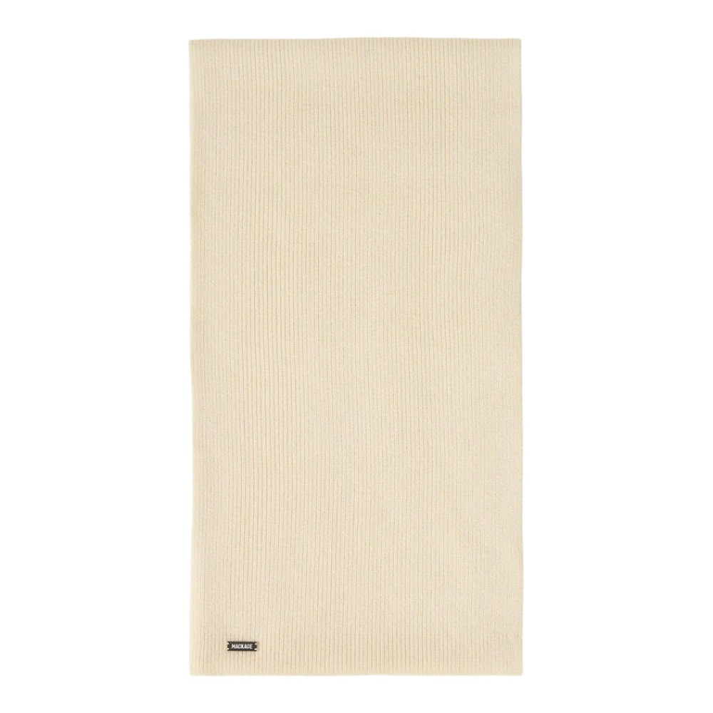 Mackage BENSON Rib-Knit Wool Blend Scarf Cream