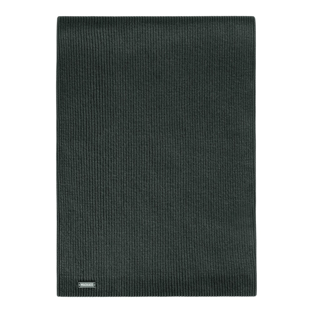 Mackage BENSON Rib-Knit Wool Blend Scarf Evergreen