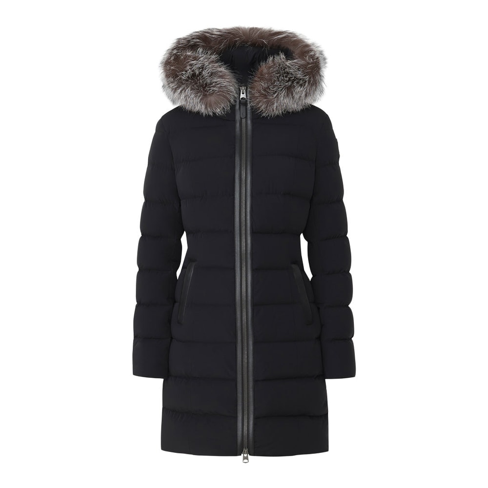 Mackage CALLA-XZ down coat with removable silverfox fur trim Black-Silver