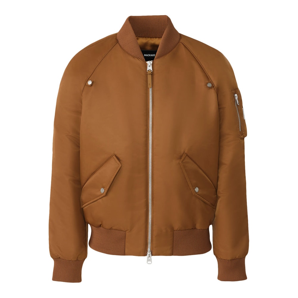 Mackage CARMELO Satin aviator jacket Earth Brown