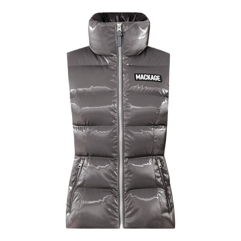 Mackage CHAYA-GLO High-Gloss Shell Down Vest Carbon