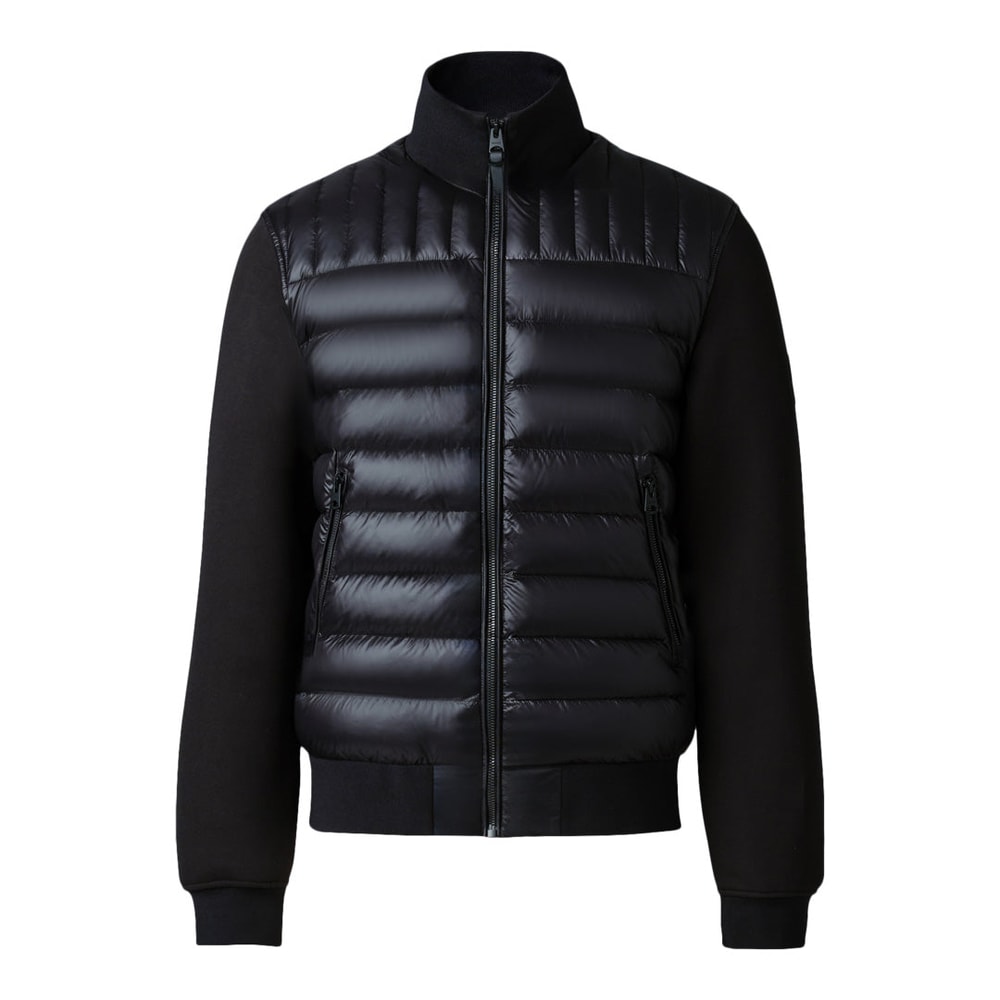 Mackage COLLIN-R Down Mixed Media Bomber Jacket Black