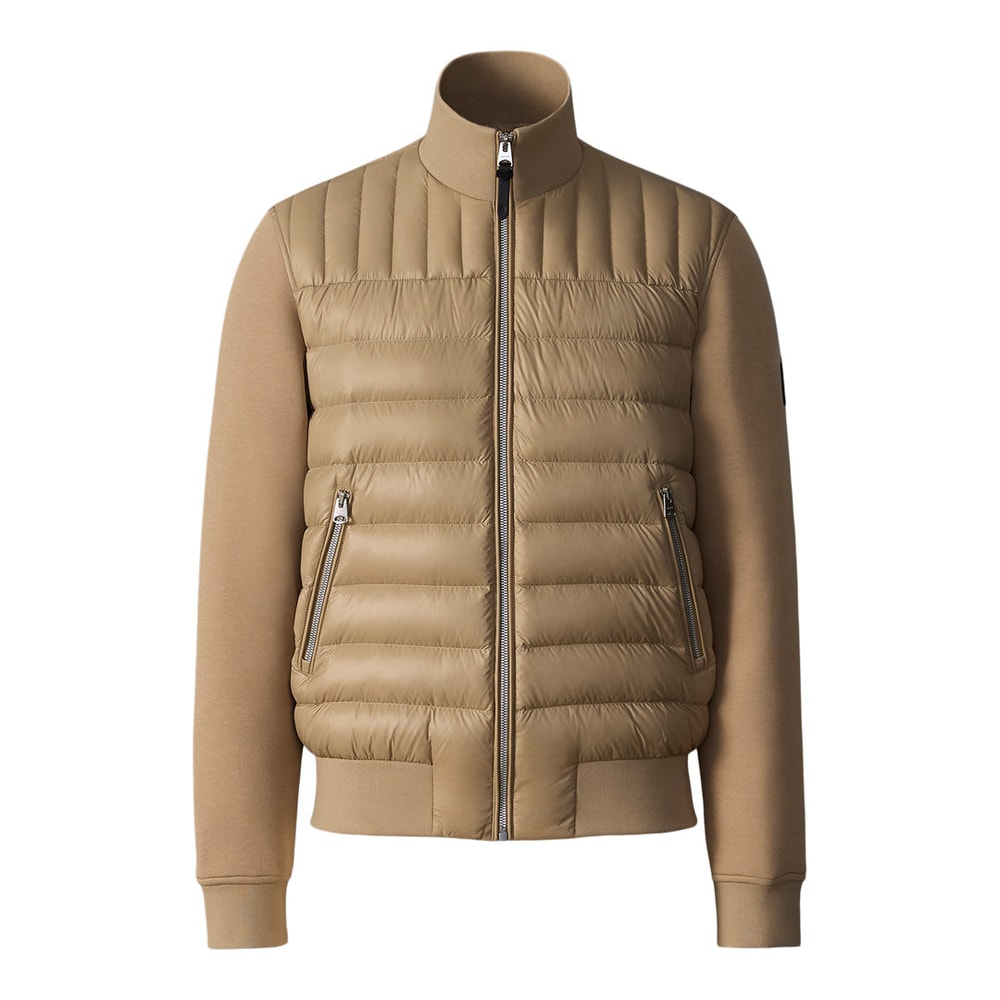 Mackage COLLIN-R Down Mixed Media Bomber Jacket Light Camel