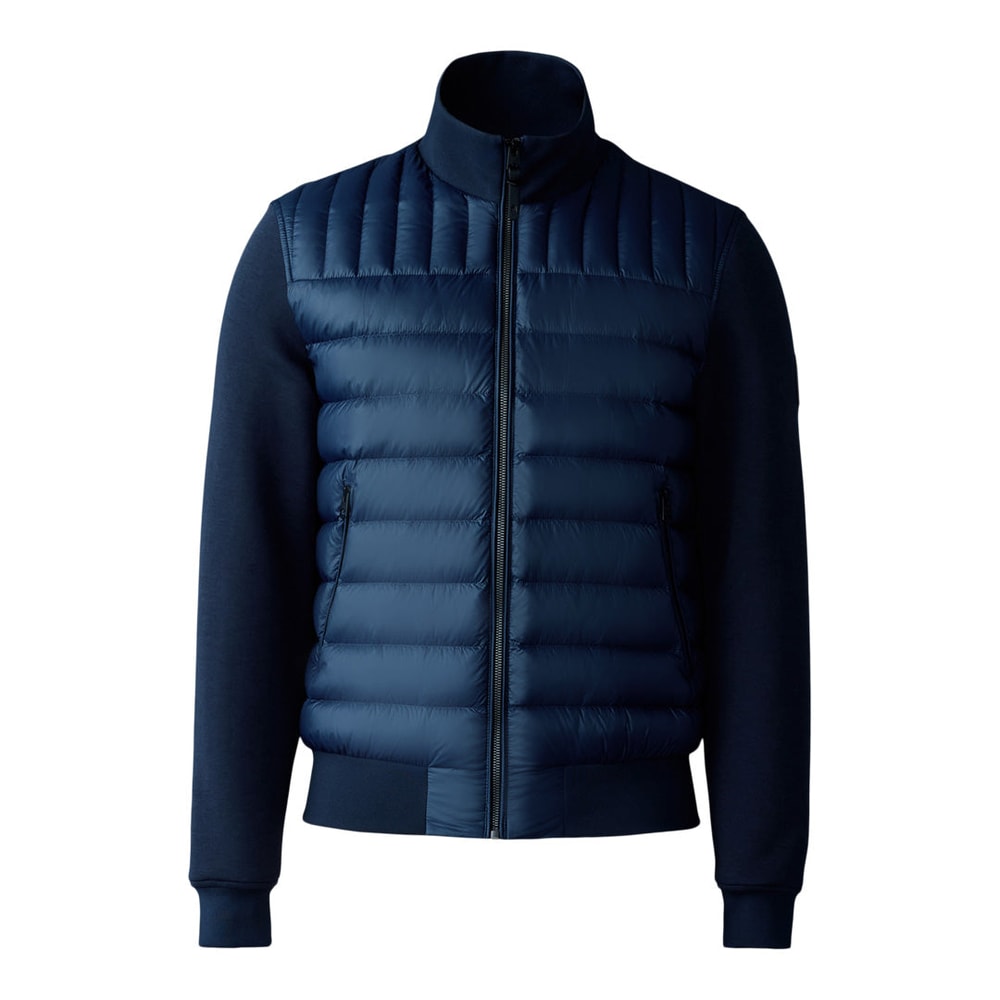 Mackage COLLIN-R Down Mixed Media Bomber Jacket Navy