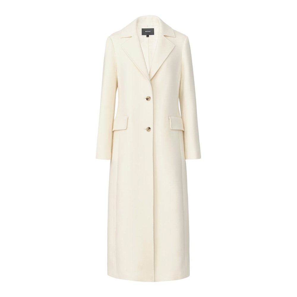 Mackage CORAZON Semi-fitted wool coat Cream