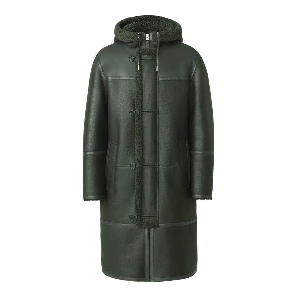 Mackage DARWIN Shearling duffel coat Evergreen