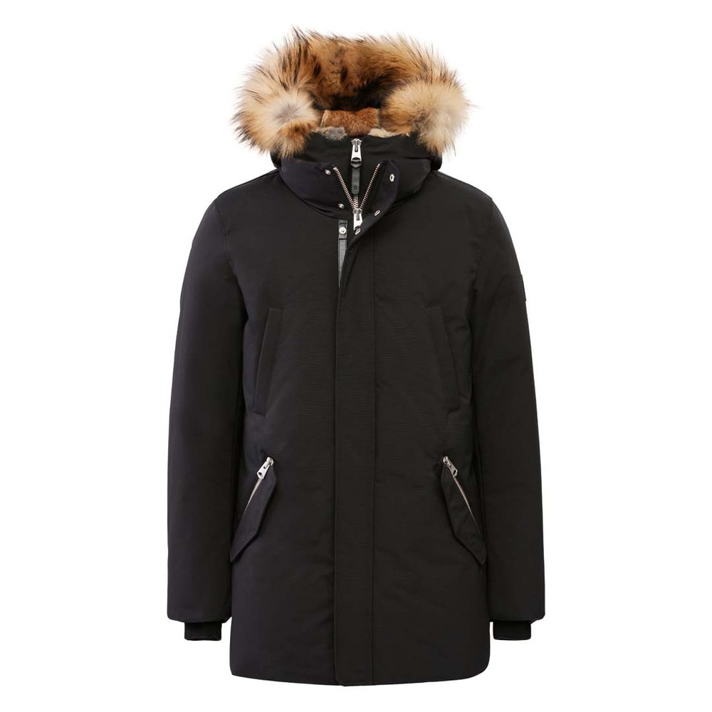 Mackage EDWARD-F 2-in-1 down parka with hooded bib and natural fur for men Black