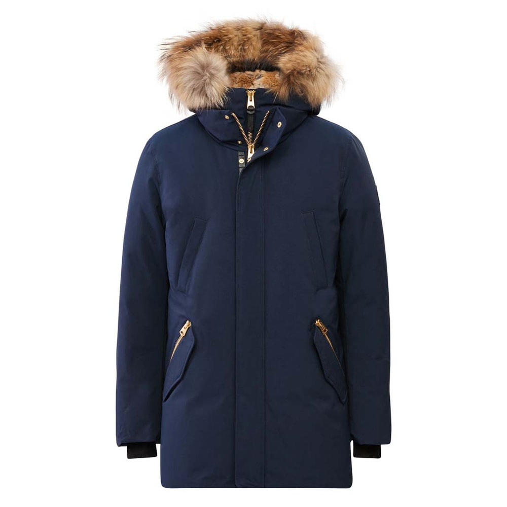 Mackage EDWARD-F 2-in-1 down parka with hooded bib and natural fur for men Navy