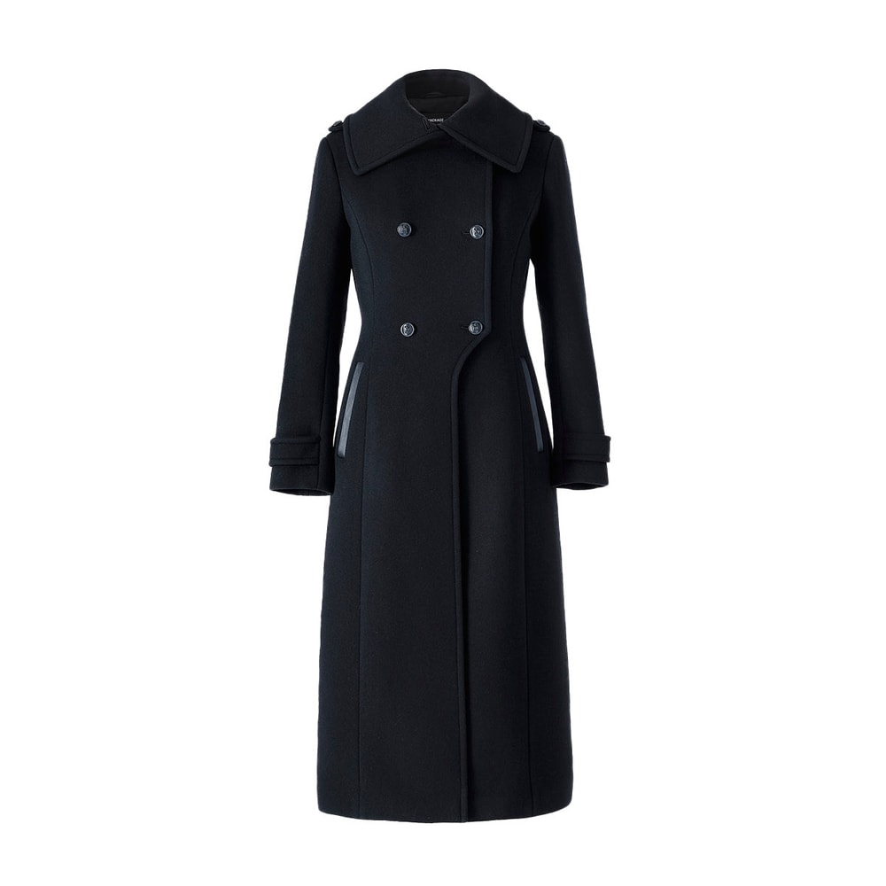Mackage ELODIE-R double face wool tailored coat Black