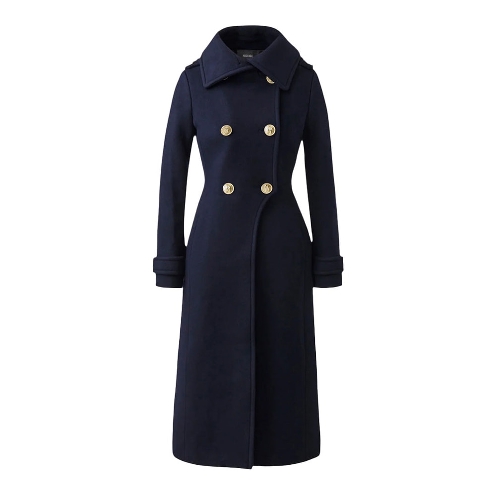 Mackage ELODIE-R double face wool tailored coat Navy