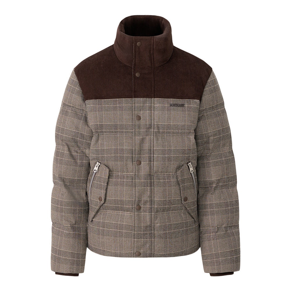 Mackage EVERETT-GC Glencheck and corduroy down jacket Taupe
