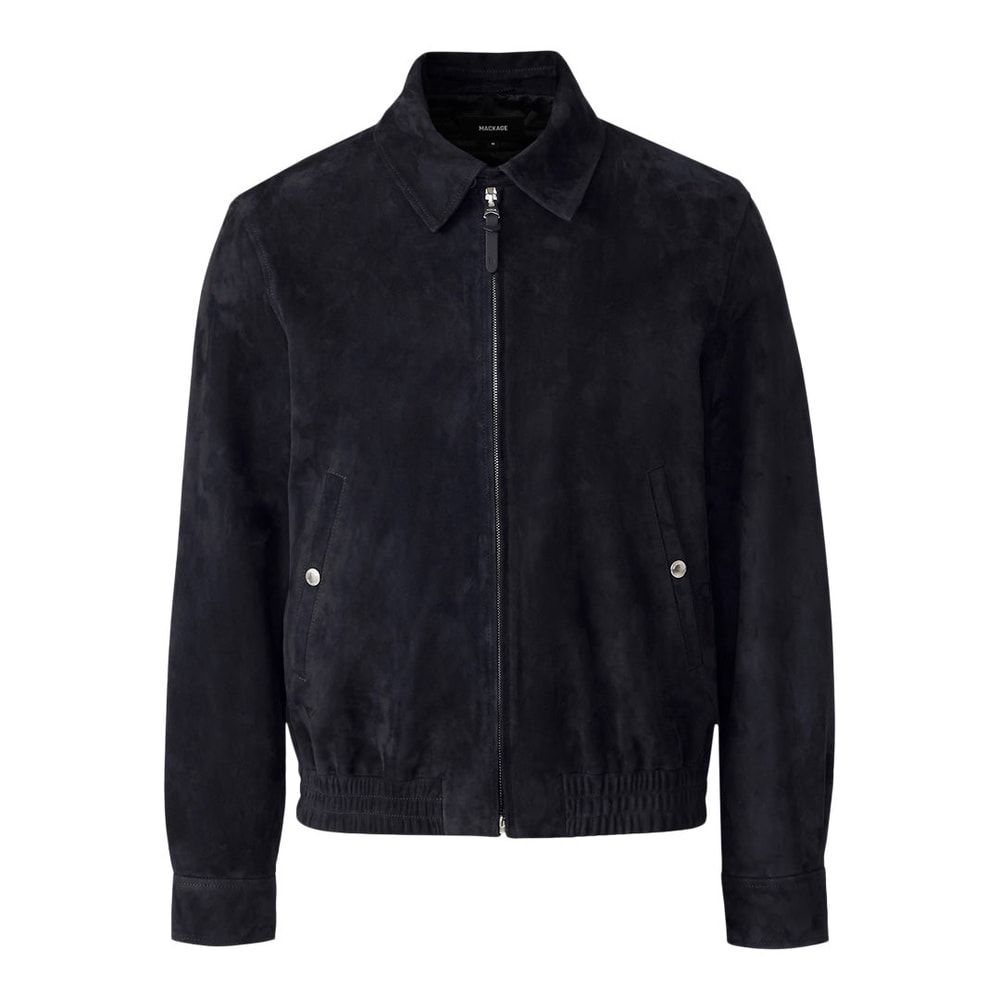Mackage GIOVANNI-SU Suede Bomber Jacket Navy