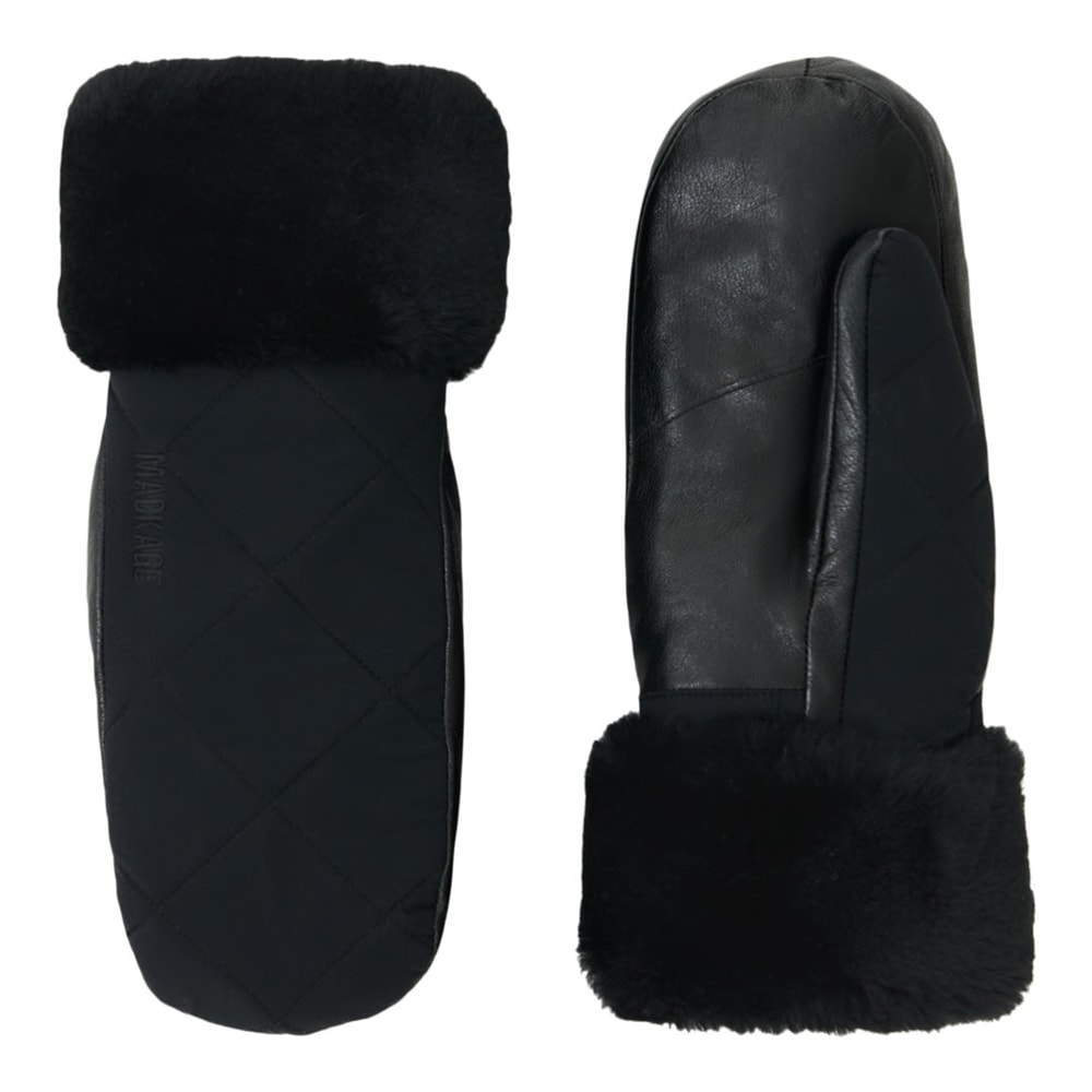 Mackage JAZMINA Quilted Mittens With Fleece Lining Black-Black