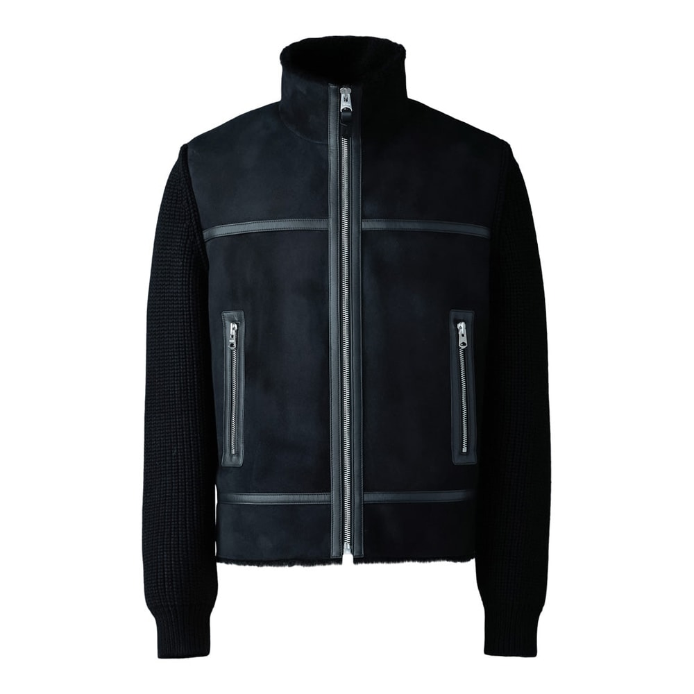 Mackage JONATHAN Mixed-media shearling jacket Black