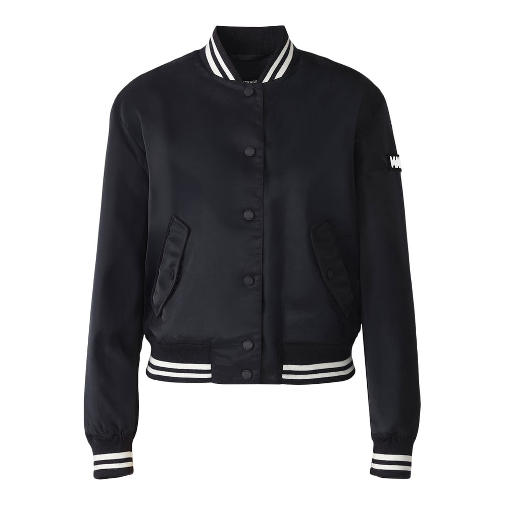 Mackage JUNIPER-SACR Satin Bomber Jacket Navy
