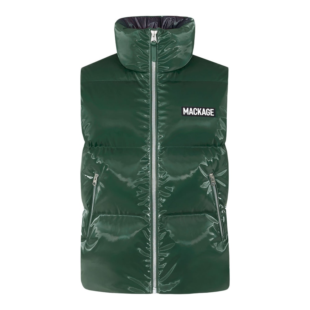 Mackage KANE-GLO High-Gloss Down Vest Evergreen