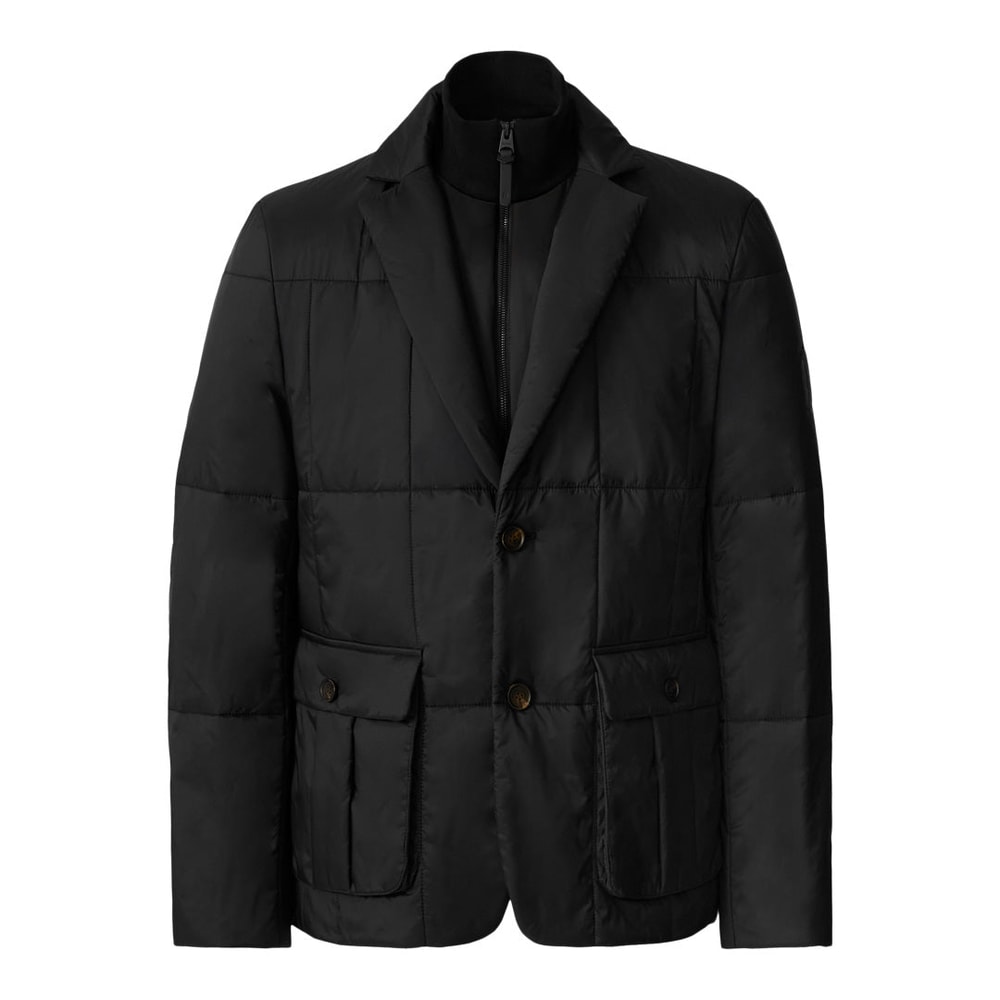 Mackage KEATON 2-in-1 Ultra-Light Quilted Blazer with Removable Bib Black