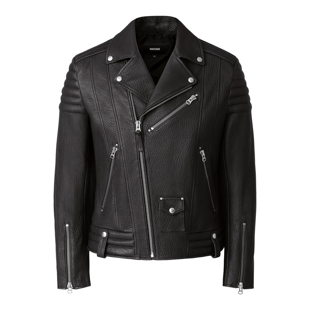 Mackage KENNETH-PB Leather moto jacket Black