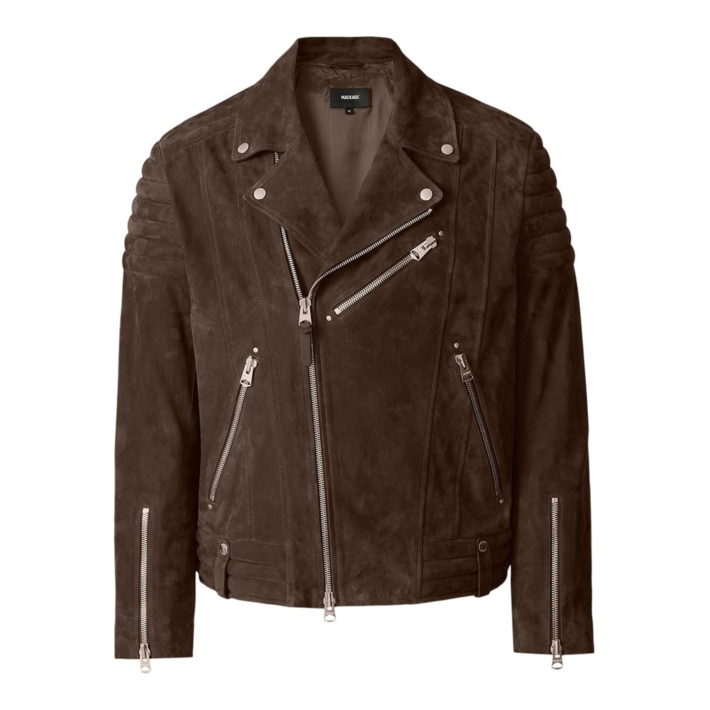 Mackage KENNETH-SU Suede Biker Jacket Umber
