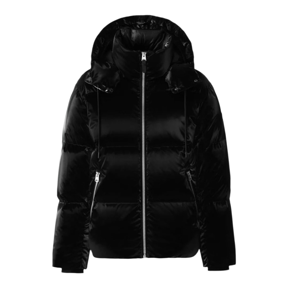 Mackage KENT-GLO High-Gloss Removable Hooded Down Jacket Black
