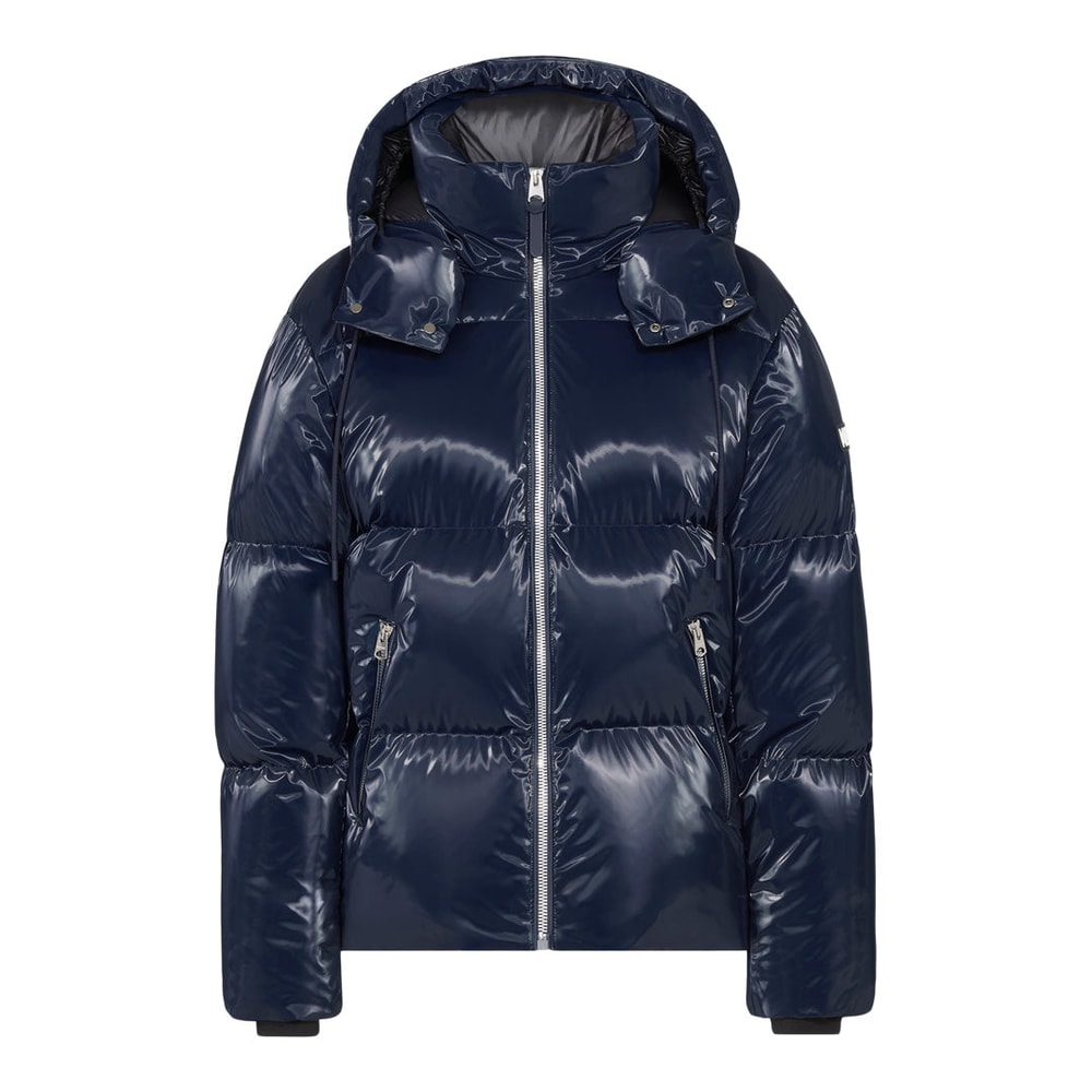 Mackage KENT-GLO High-Gloss Removable Hooded Down Jacket Marine Blue
