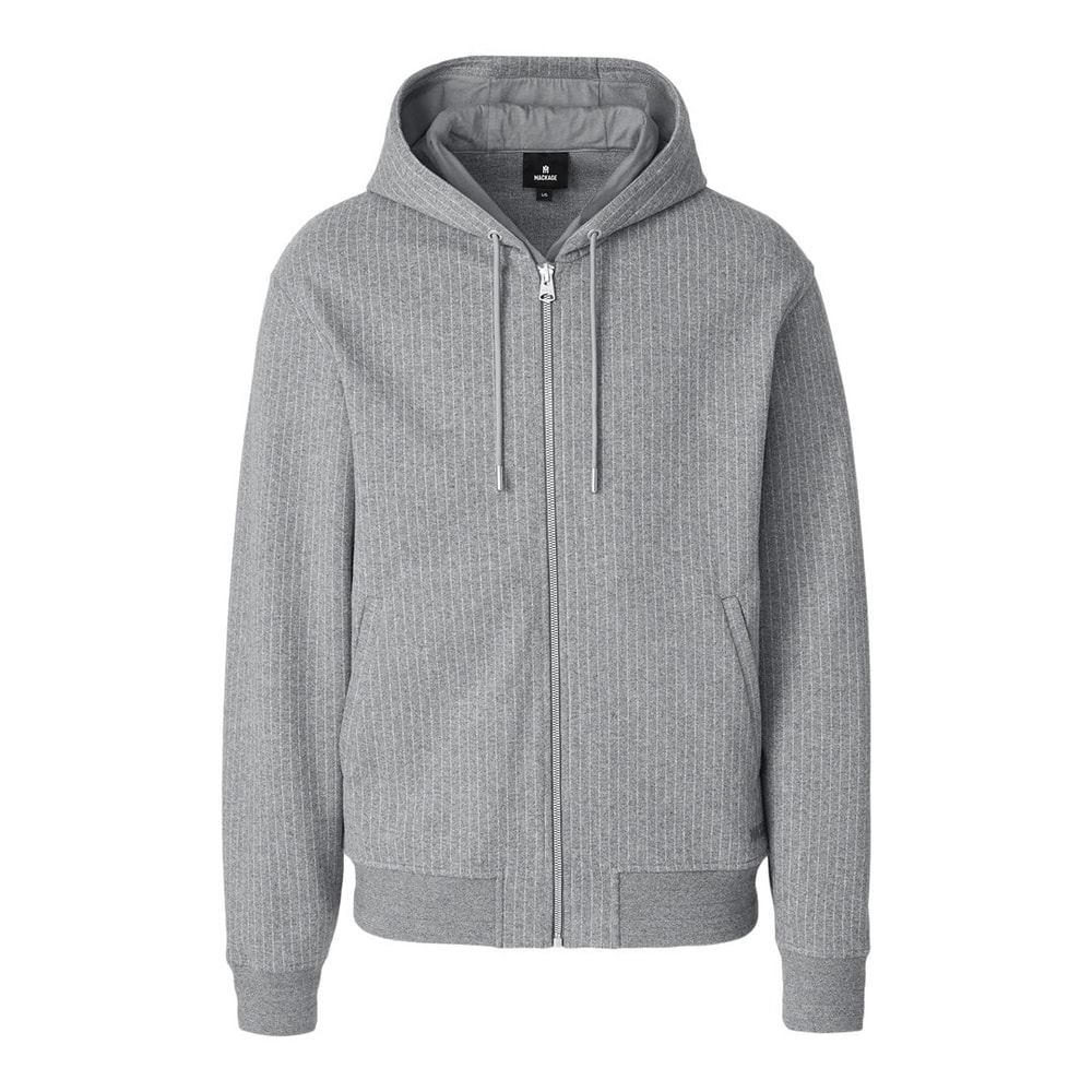 Mackage LEDGER-K Brushed Knit Hoodie Light Grey Mix-Cream