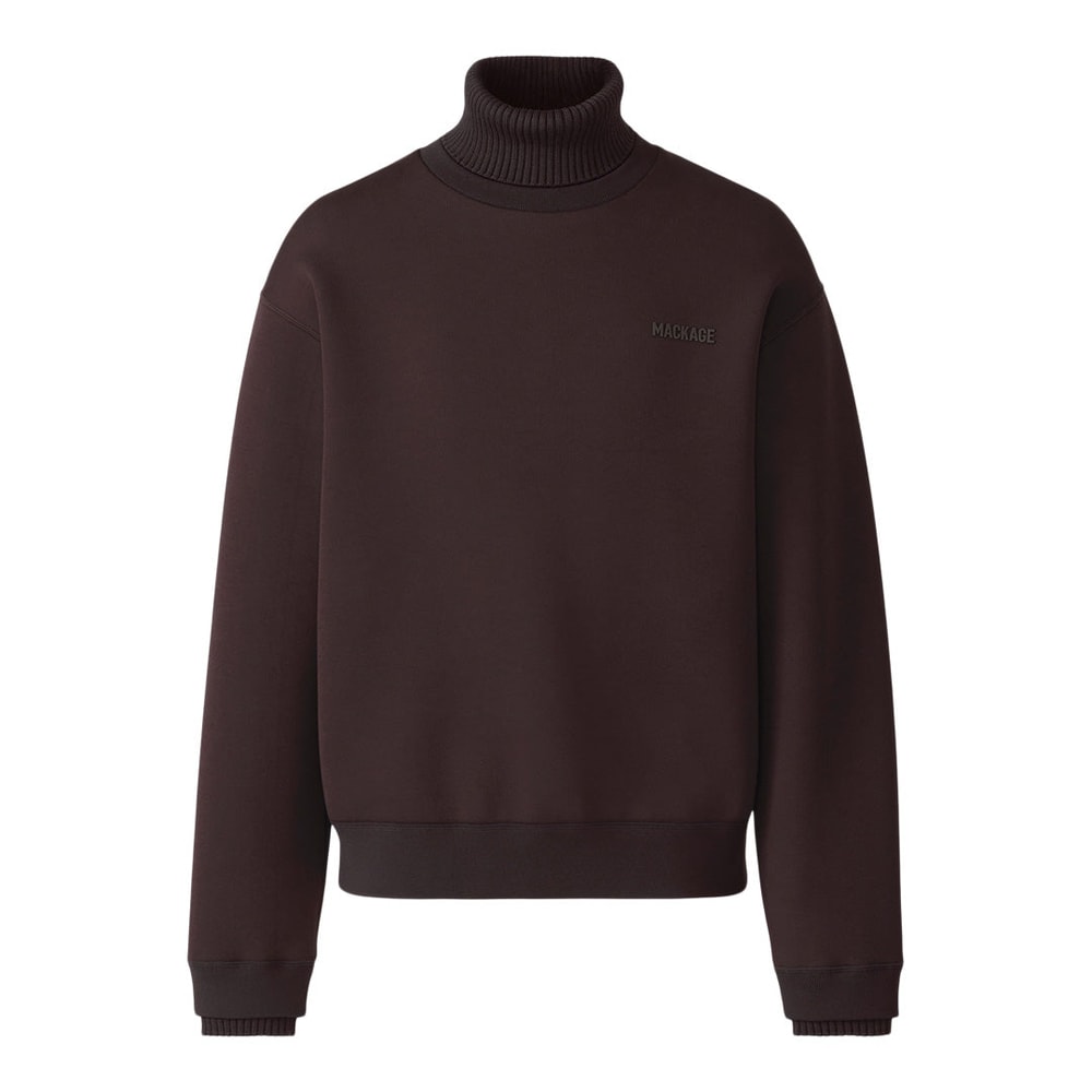 Mackage LEGEND Knit Cotton-Blend Turtleneck Sweater Coffee