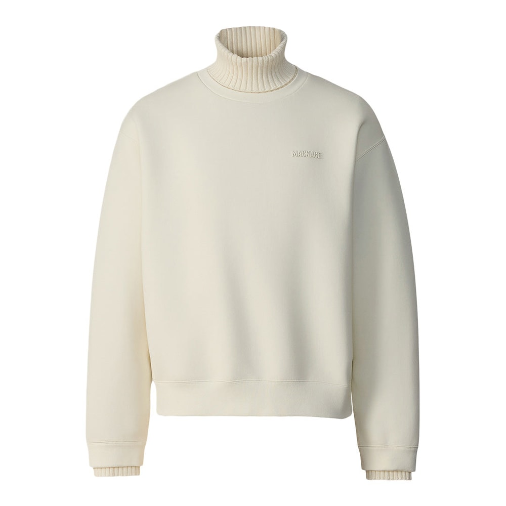 Mackage LEGEND Knit Cotton-Blend Turtleneck Sweater Cream