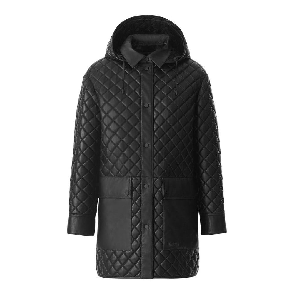 Mackage LITZY Quilted Leather Jacket with Hood Black