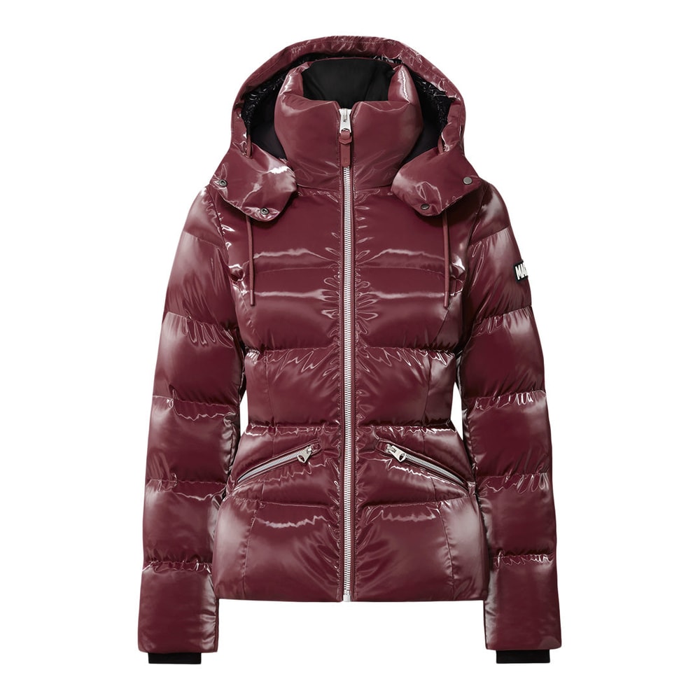 Mackage MADALYN-GLO High-Gloss Down Jacket With Removable Hood Garnet