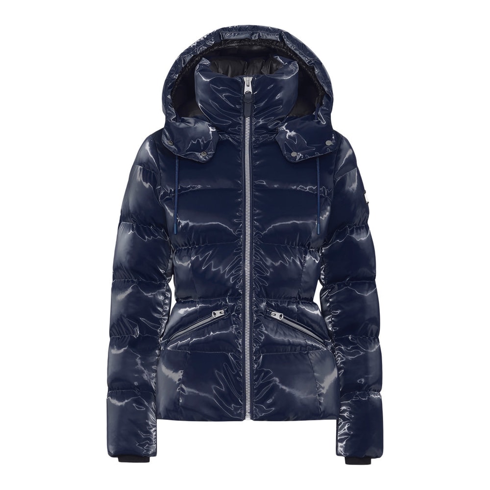 Mackage MADALYN-GLO High-Gloss Down Jacket With Removable Hood Marine Blue