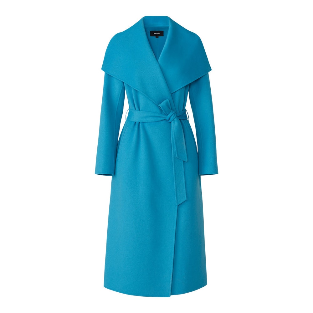 Mackage MAI Double-face wool wrap coat Aqua