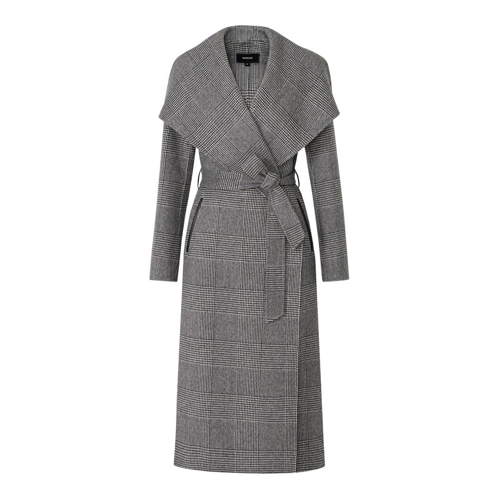 Mackage MAI Double-face wool wrap coat Black-Cream