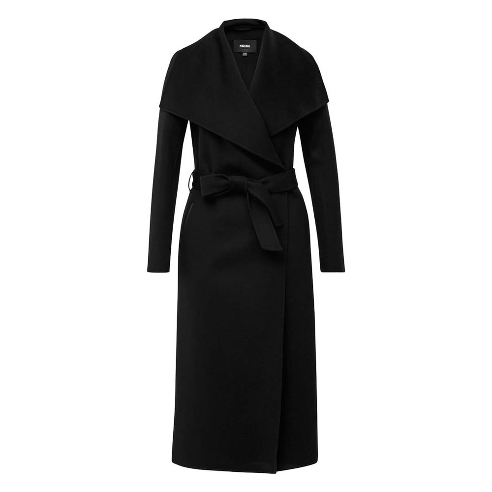 Mackage MAI Double-face wool wrap coat Black