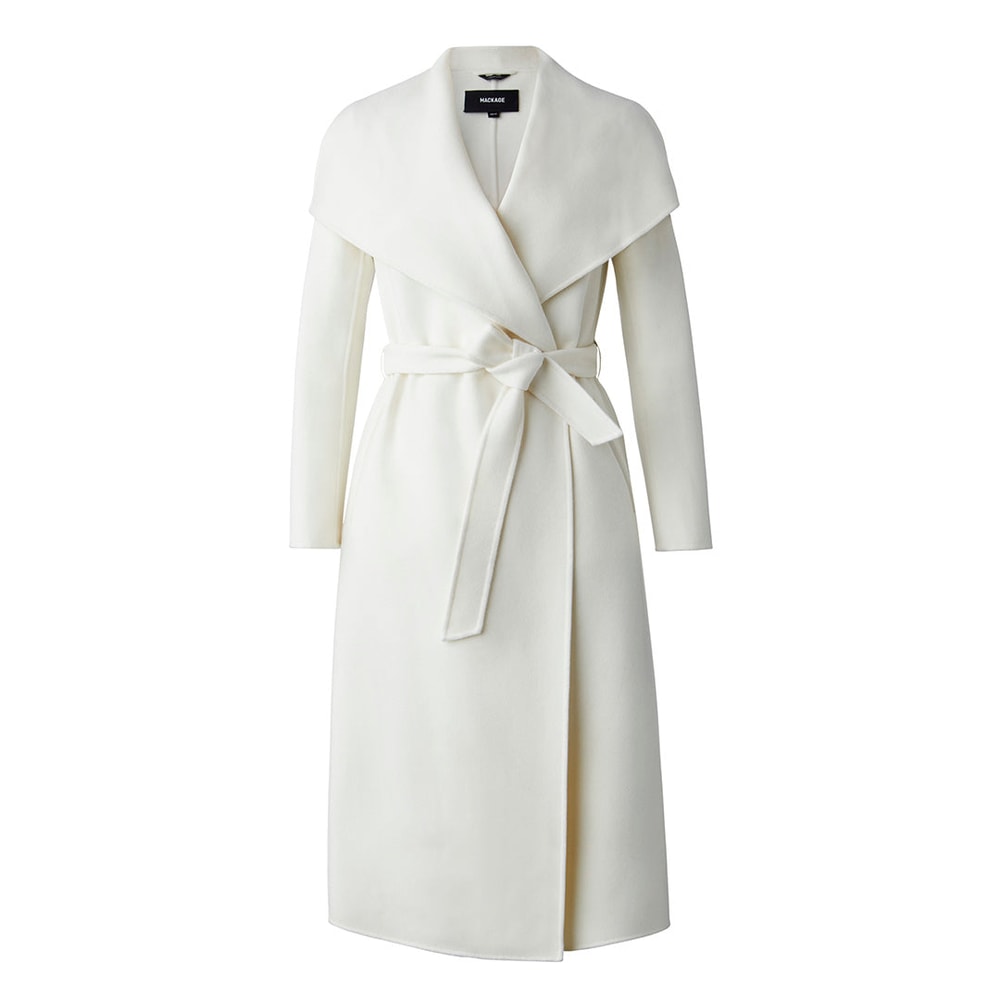Mackage MAI Double-face wool wrap coat Cream