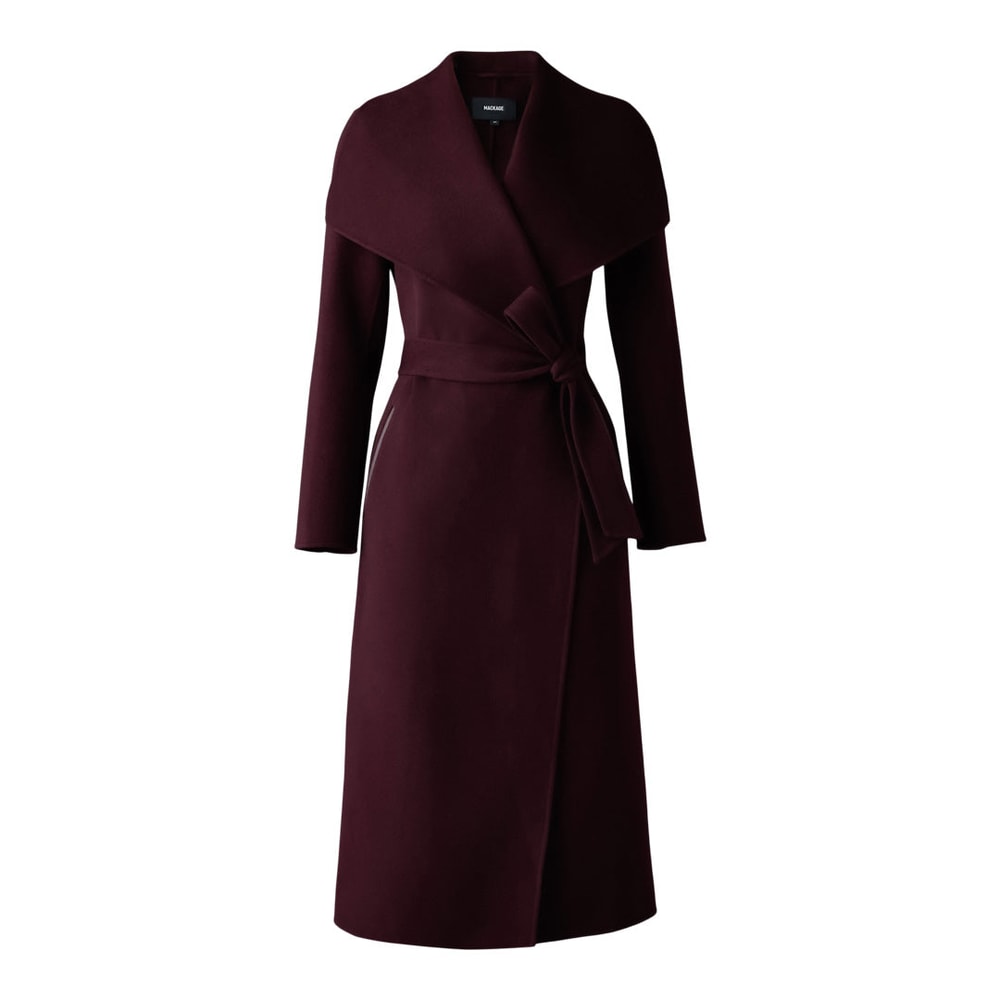 Mackage MAI Double-face wool wrap coat Garnet