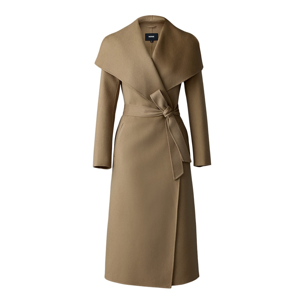 Mackage MAI Double-face wool wrap coat Light Camel