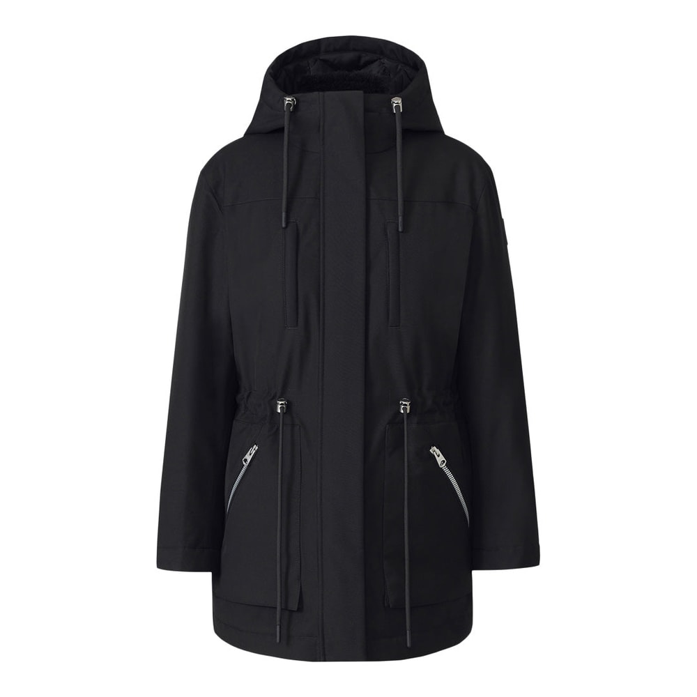 Mackage MALLORY 3-in-1 technical jacket with down and shearling wearable liner Black