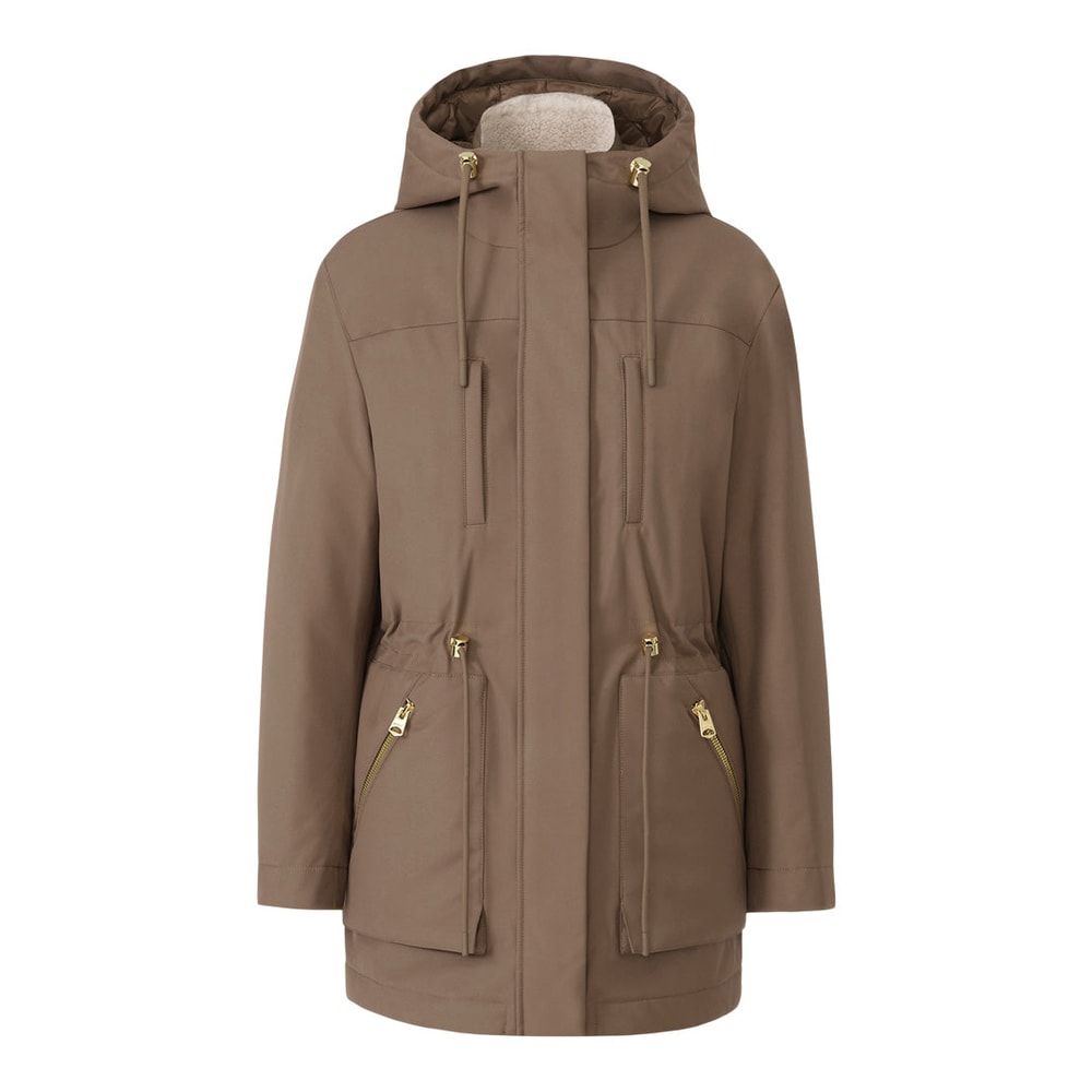 Mackage MALLORY 3-in-1 technical jacket with down and shearling wearable liner Truffle-Taupe