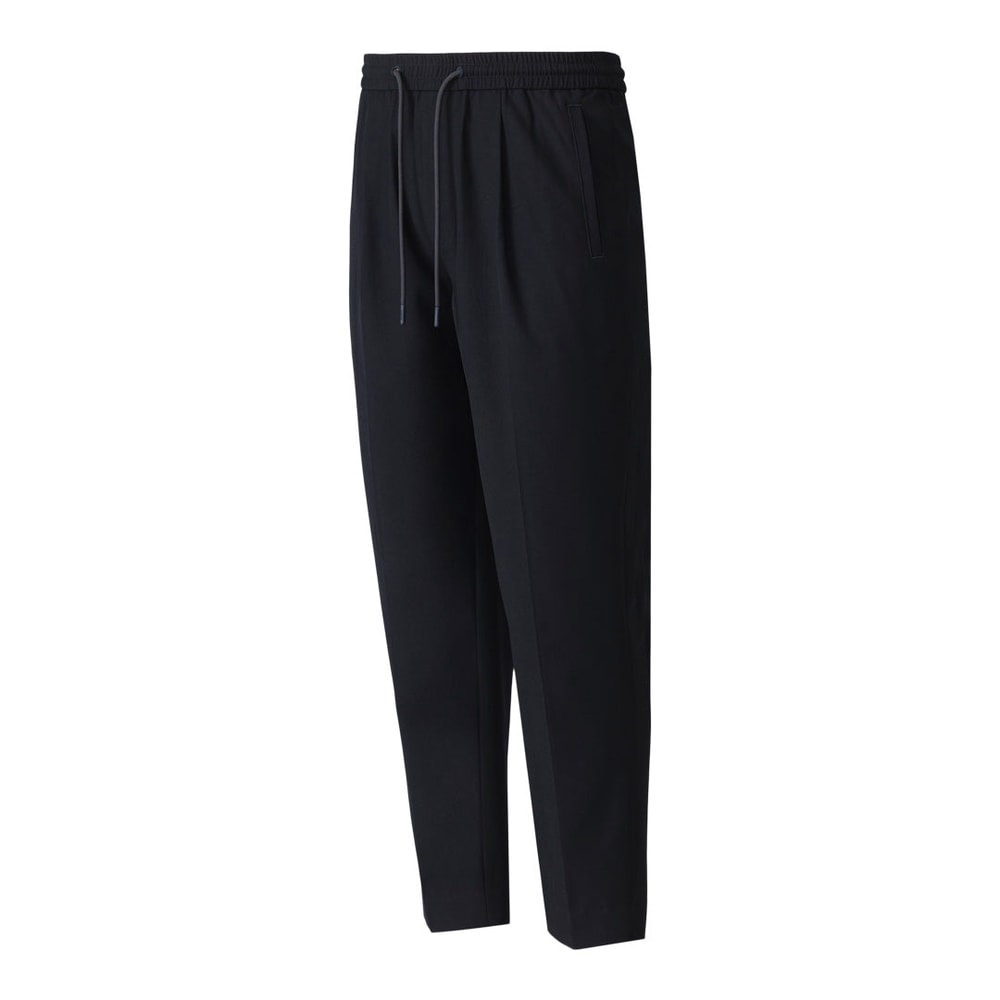 Mackage MARTIN-Z Pleated wool pants with elasticized waist Navy