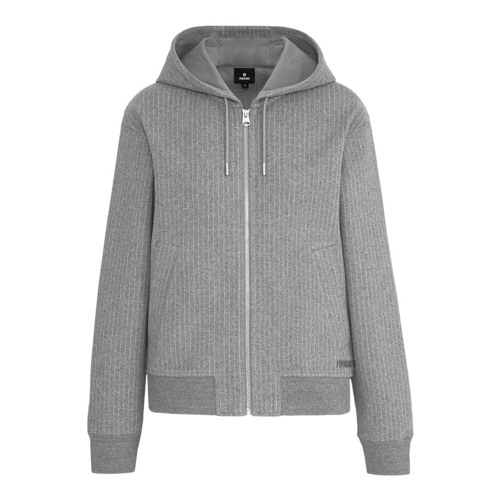 Mackage MATEA-K Brushed Knit Zip Hoodie Light Grey Mix-Cream