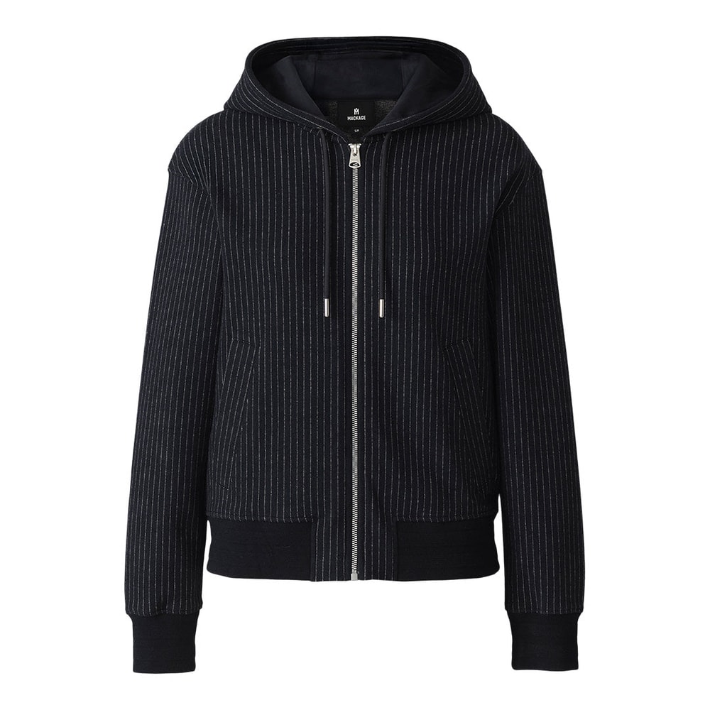 Mackage MATEA-K Brushed Knit Zip Hoodie Navy-Cream