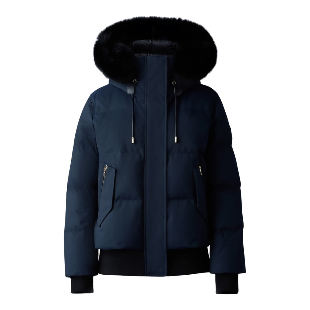 Mackage NEFI-BX Down jacket with blue fur hood Navy