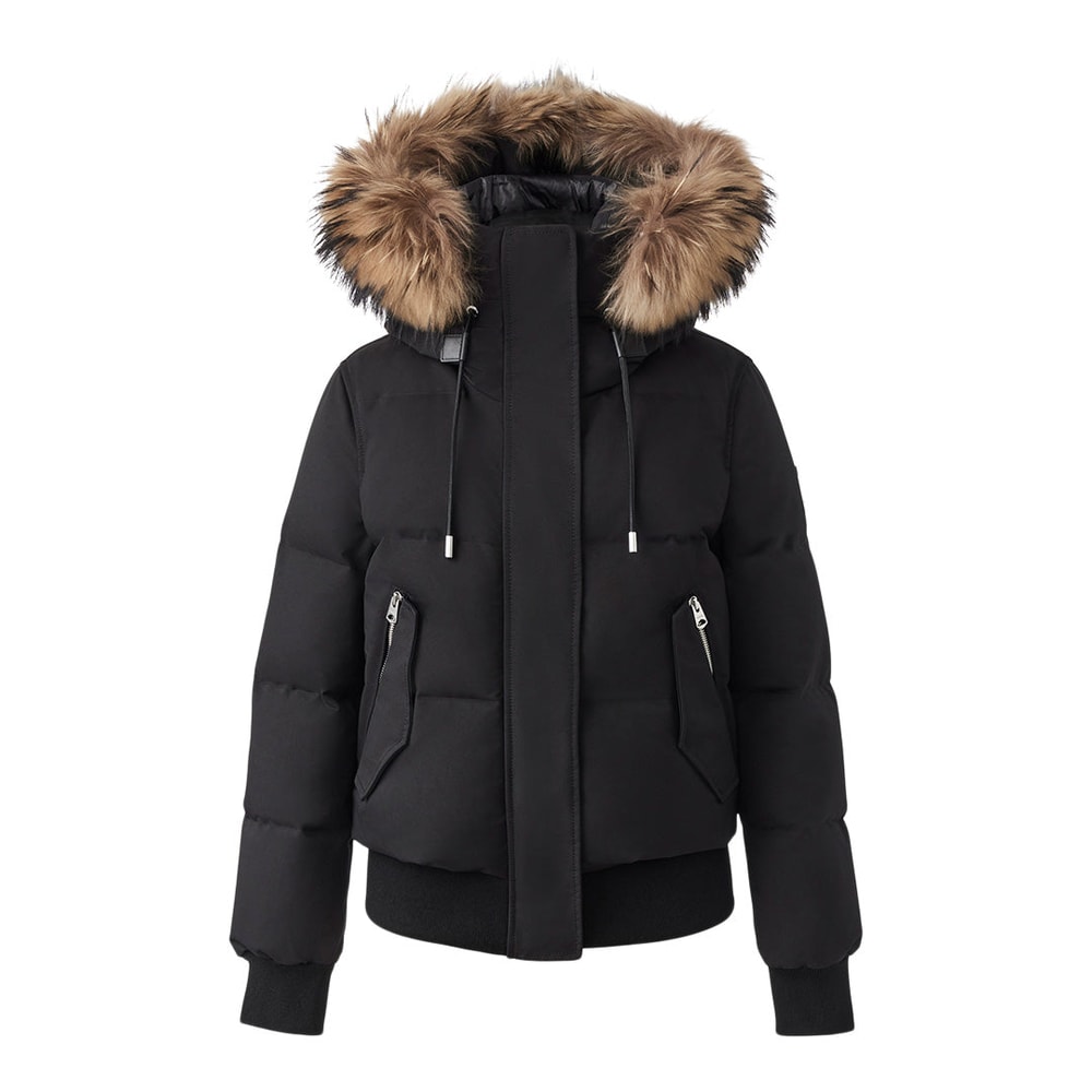 Mackage NEFI-F down jacket with removable fur trimmed hood Black