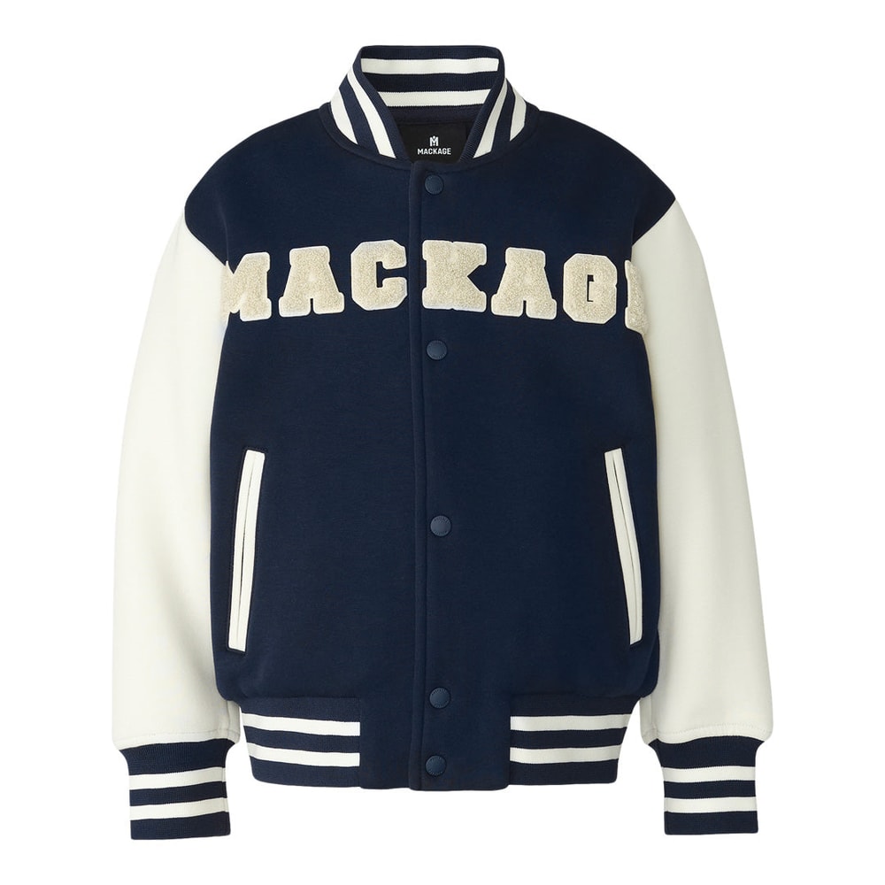 Mackage NELS-T Varsity Patch Bomber Jacket for Toddlers (2-6 years) Marine Blue