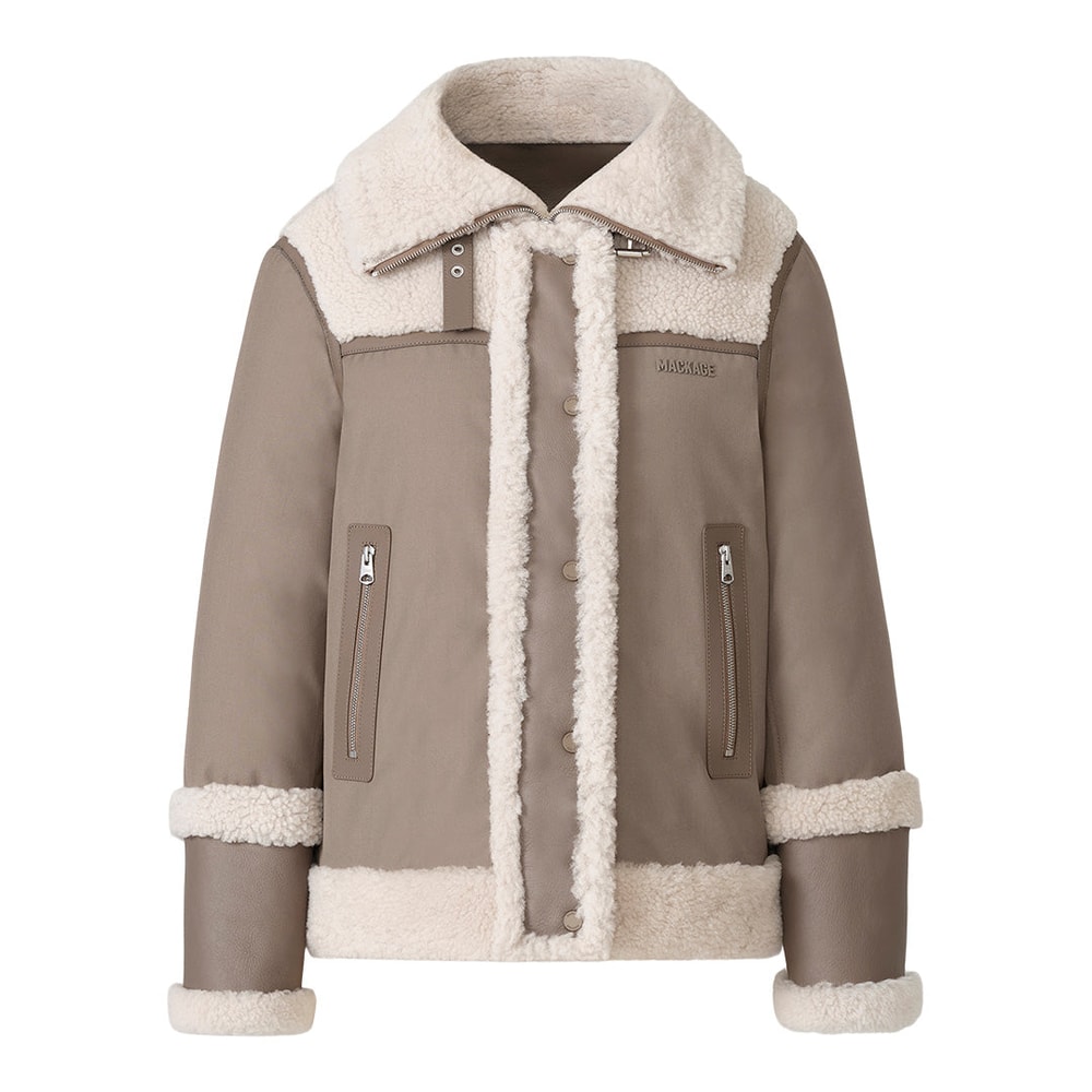 Mackage NIKOLINA mixed media jacket Truffle-Taupe