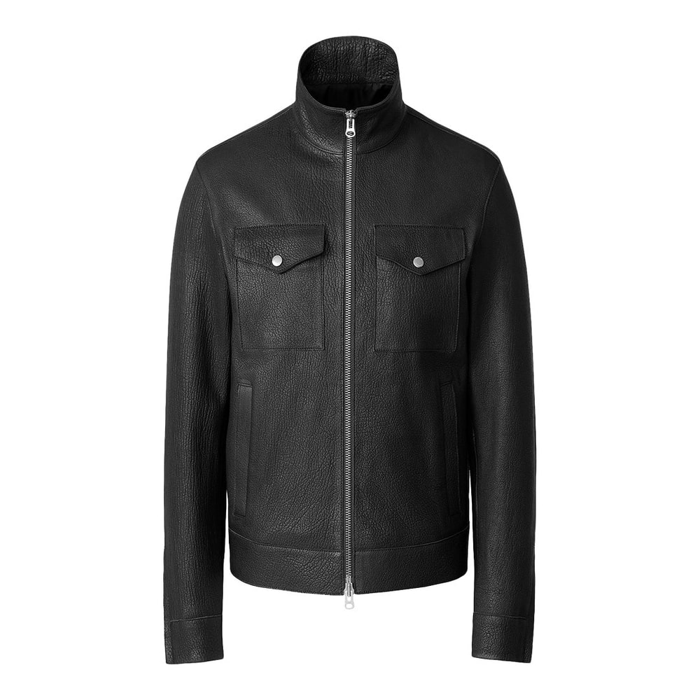 Mackage OTTO-PB Pebble leather jacket Black