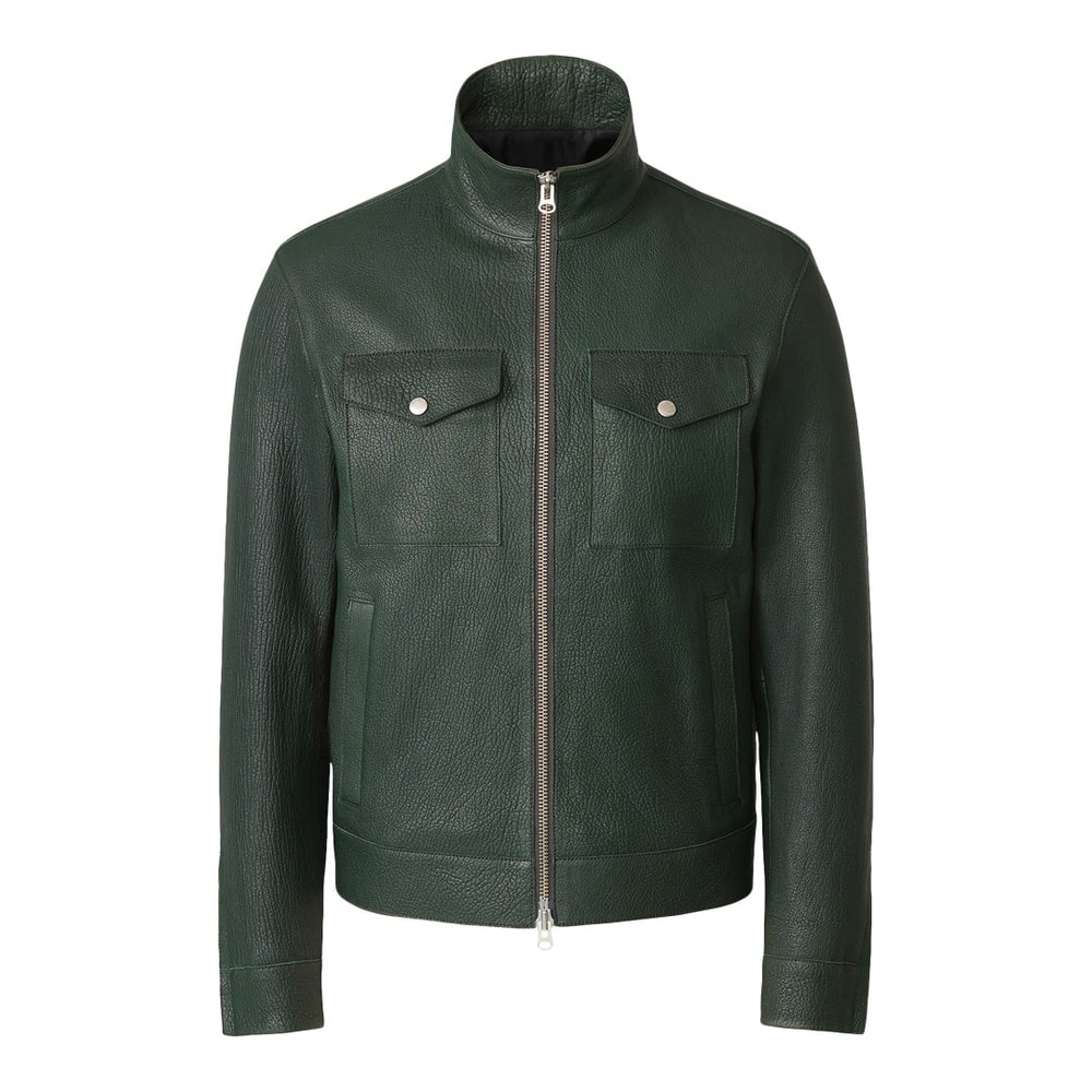 Mackage OTTO-PB Pebble leather jacket Evergreen