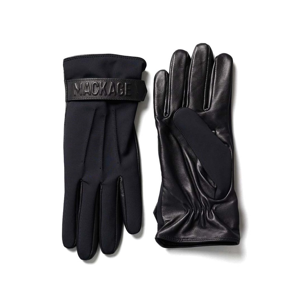 Mackage OZ (R)Leather and fleece glove with wrist tab Black