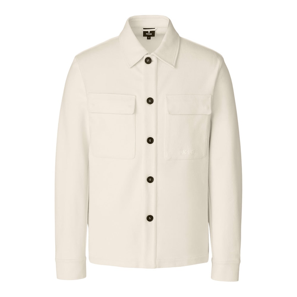 Mackage PORTER-K Brushed Knit Shirt Jacket Cream